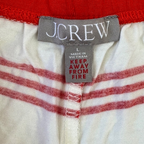 J.Crew Womens ECO Dreamiest LS Henley 2pc. Strip Pajama Set Top Pants Sz. Large - Picture 14 of 15